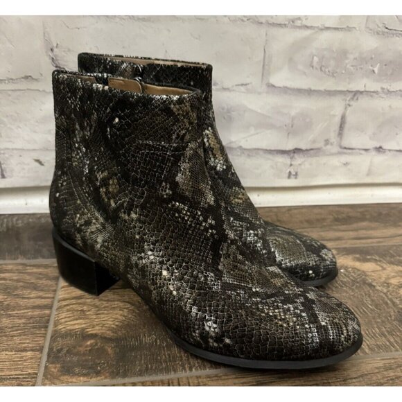 Vionic Size 9 Kamryn Boa Metallic Snake Nebuck Ankle Boots Booties Comfort‎ Shoe - Picture 1 of 15